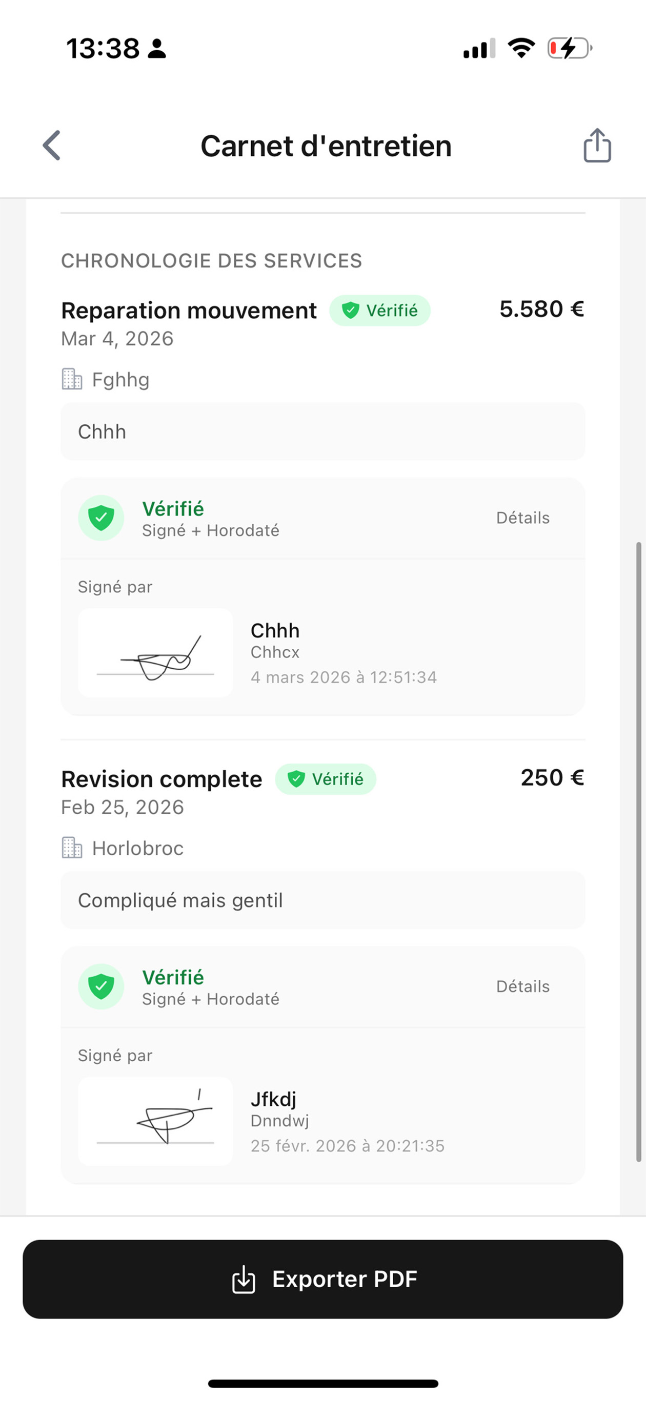 Verified services